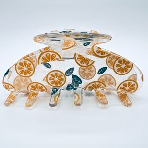 Lemon Slice Clear Acrylic Hair Clip New